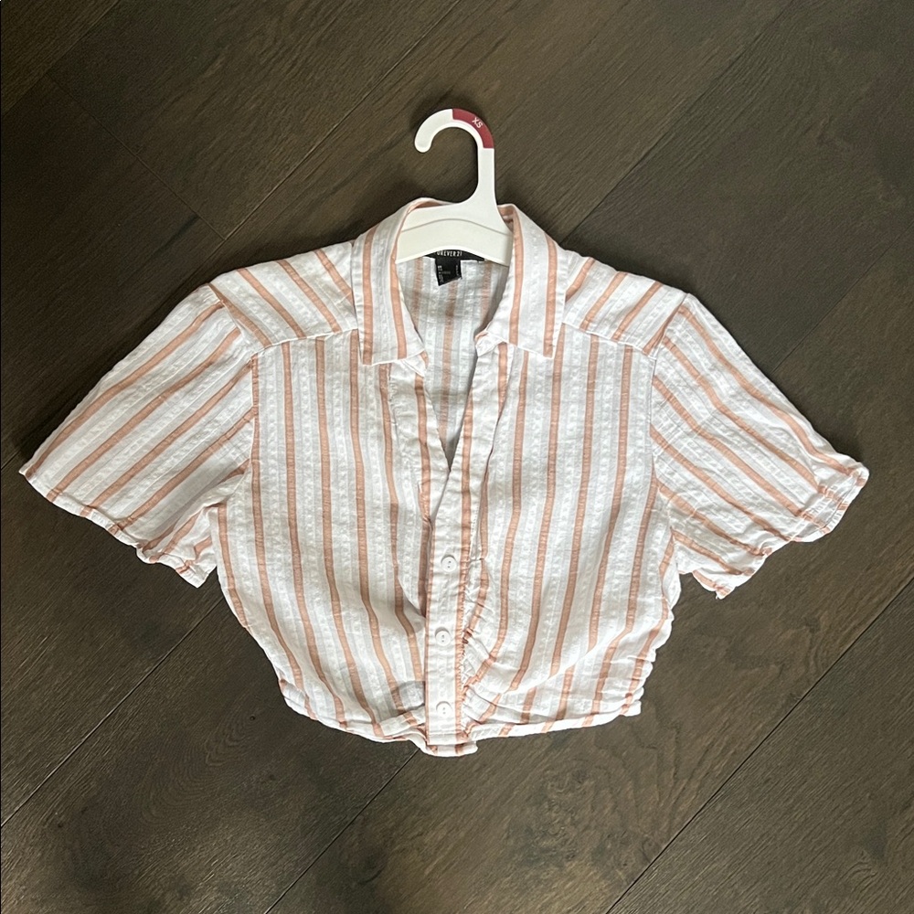 Forever 21 Beige and White Striped Shirt